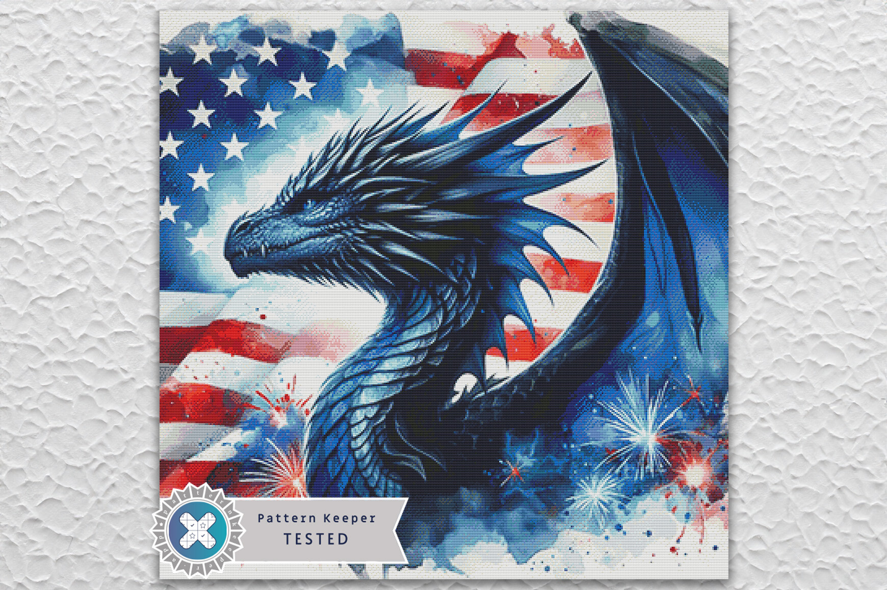 American Dragon Cross Stitch Pattern PDF