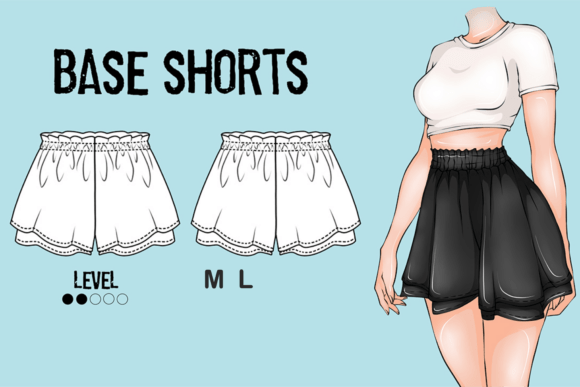 Base Pattern Shorts Women Shorts DIY M L