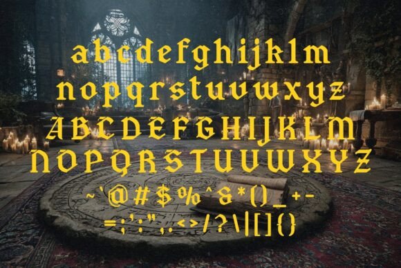 Black Vesper Font PNG with transparent background - Preview 1