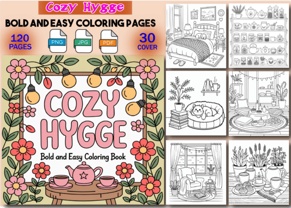 Bold Easy Cozy Christmas Coloring Pages Graphic by Unique · Creative ...
