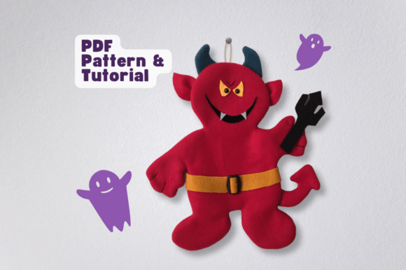 Devil Plush Felt Pattern – 2 Sizes PDF