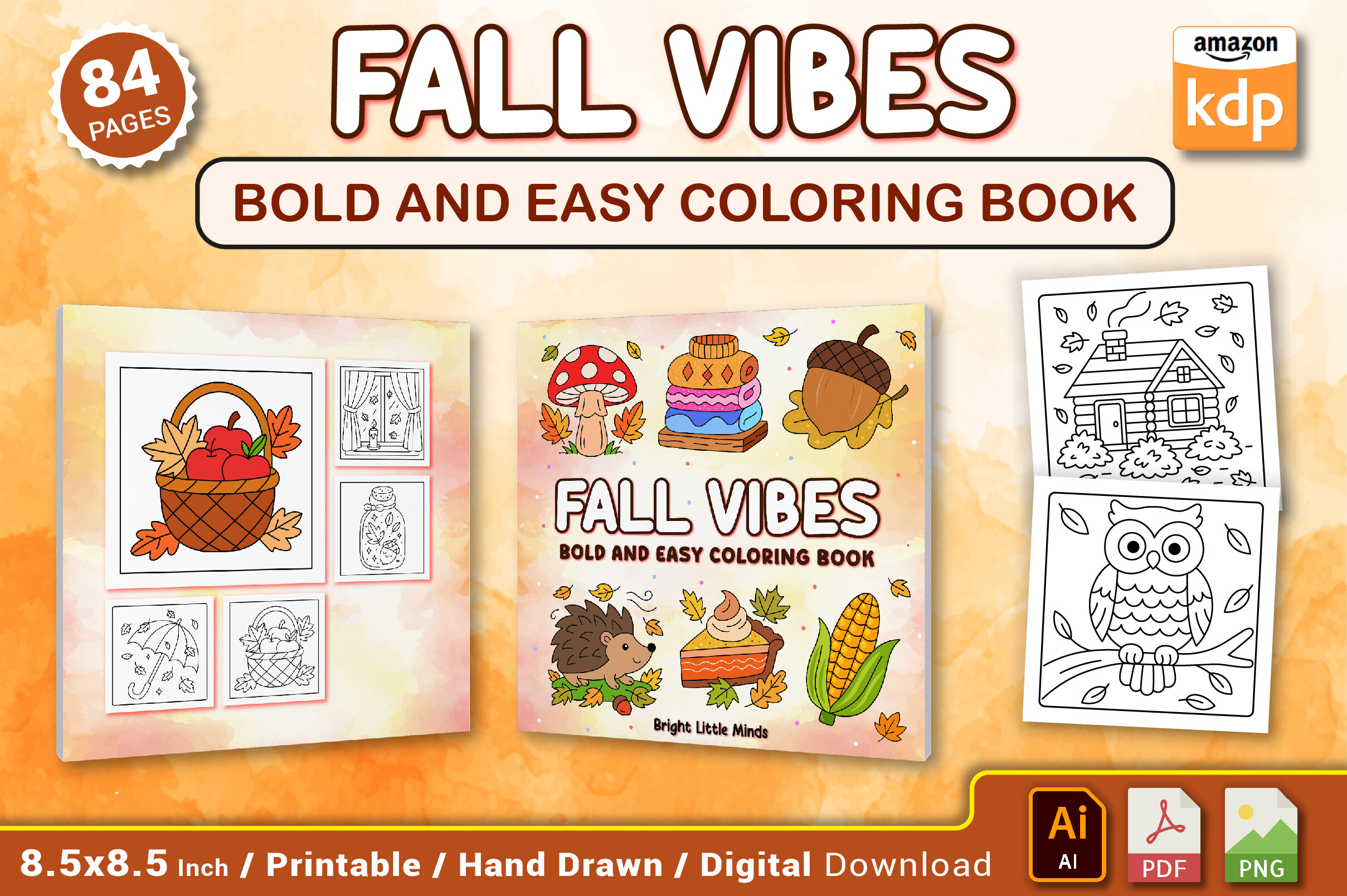 Fall Vibes Bold and Easy Coloring Book