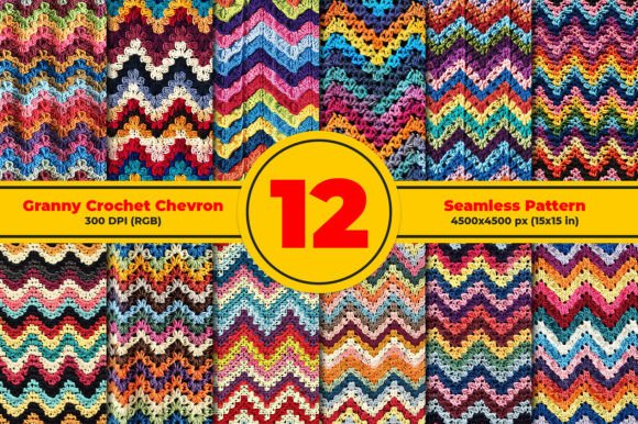 Granny Crochet Chevron Seamless Pattern