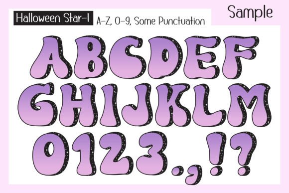 Halloween Star Font PNG with transparent background - Preview 2