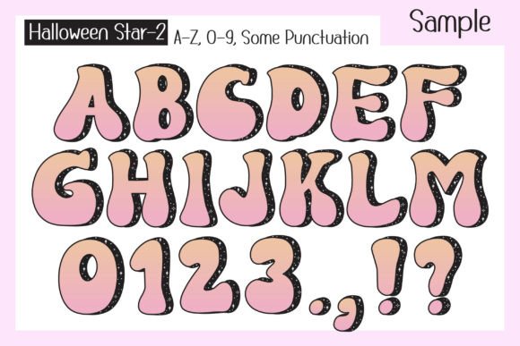 Halloween Star Font PNG with transparent background - Preview 3