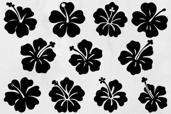 Hibiscus Flower Silhouette SVG Graphic by WieDigitalArt · Creative Fabrica