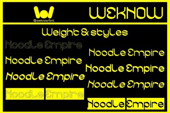 Noodle Empire Font PNG with transparent background - Preview 5