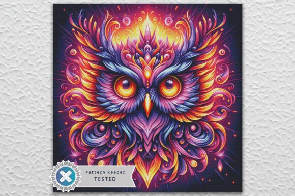 Purple Owl Cross Stitch Pattern PDF