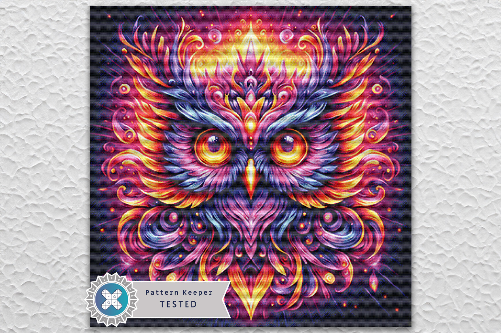 Purple Owl Cross Stitch Pattern PDF