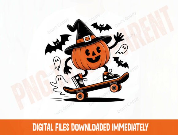 Skateboarding Pumpkin Png Halloween Png Graphics