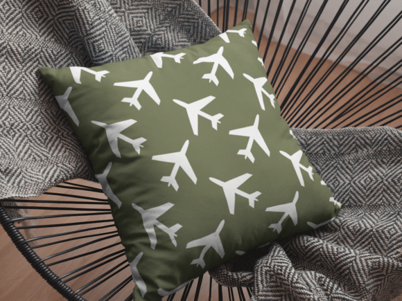 White Airplanes on Retro Background