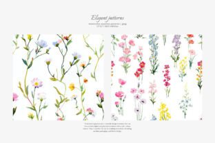 Watercolor Wildflower Seamless Patterns Graphic by Patishop Art ...