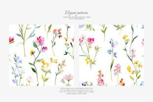 Watercolor Wildflower Seamless Patterns Graphic by Patishop Art ...