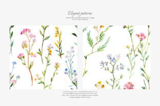 Watercolor Wildflower Seamless Patterns Graphic by Patishop Art ...