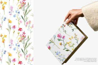 Watercolor Wildflower Seamless Patterns Graphic by Patishop Art ...