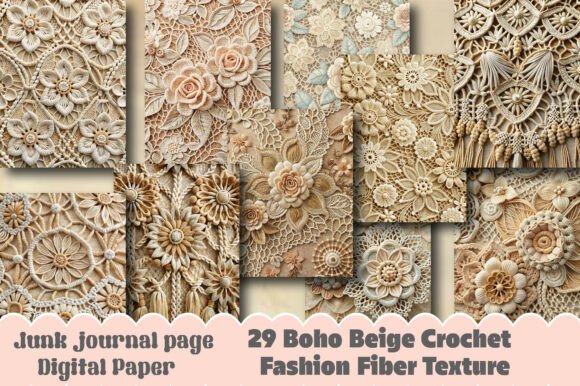 Boho Beige Crochet Fashion Fiber Texture