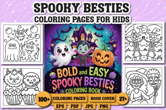 Bold & Easy Spooky Besties Coloring Book