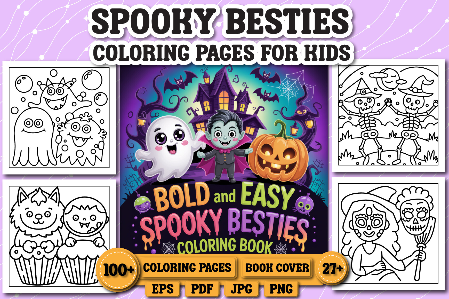 Bold & Easy Spooky Besties Coloring Book
