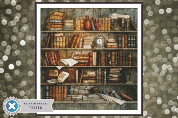 Bookshelf Cross Stitch Pattern PDF