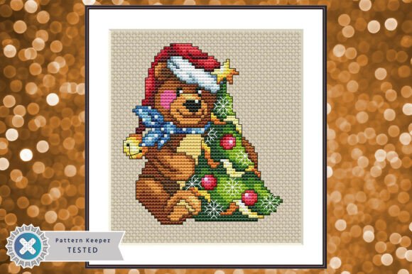 Christmas Bear Cross Stitch Pattern PDF