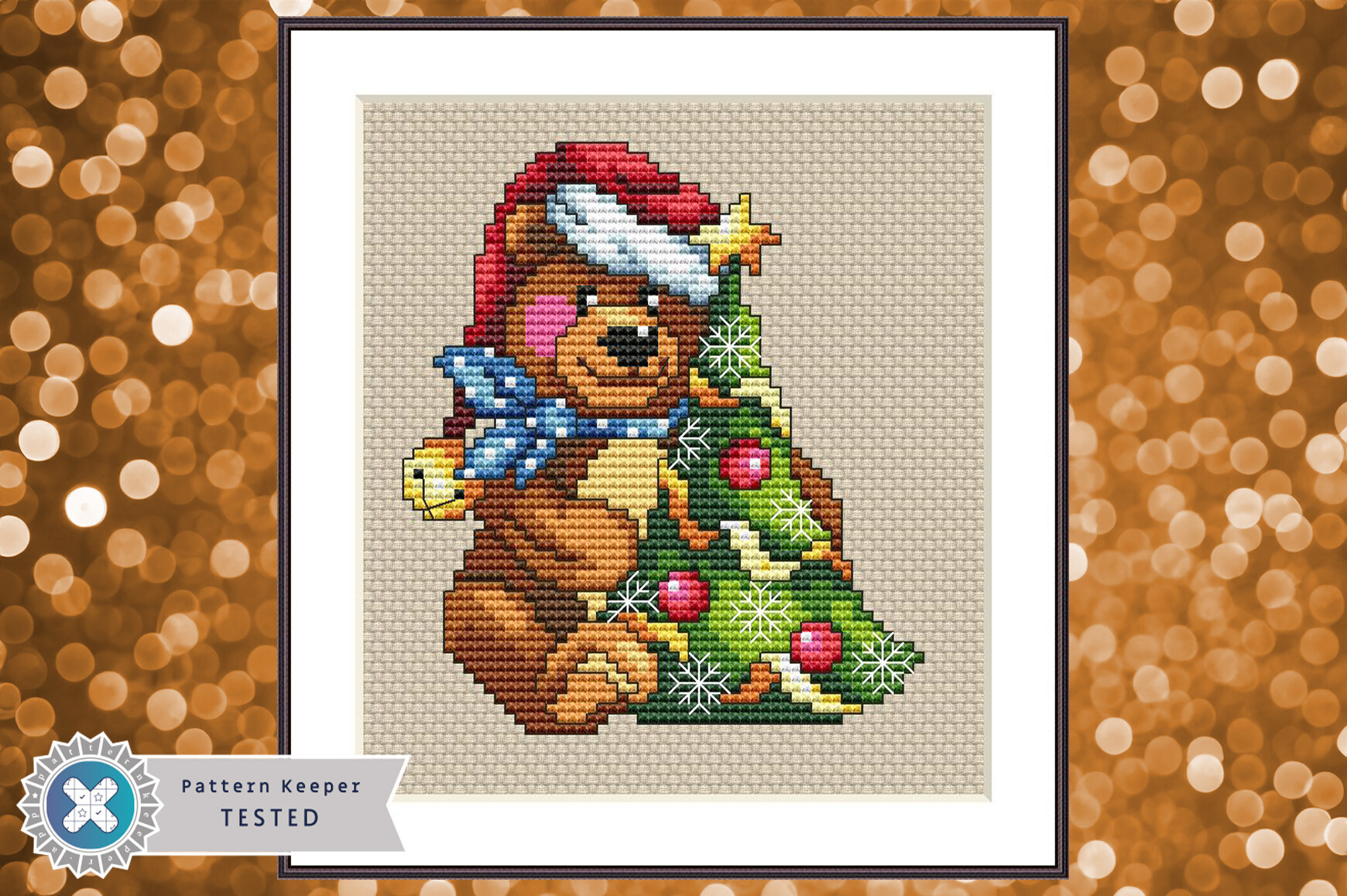 Christmas Bear Cross Stitch Pattern PDF