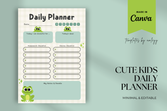 Cute Kids Daily Planner Template Graphics