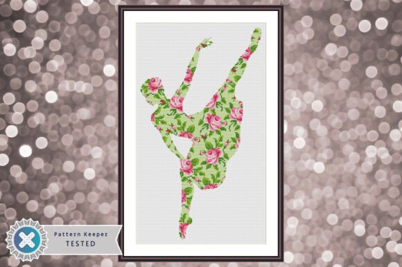 Floral Ballerina Cross Stitch Pattern