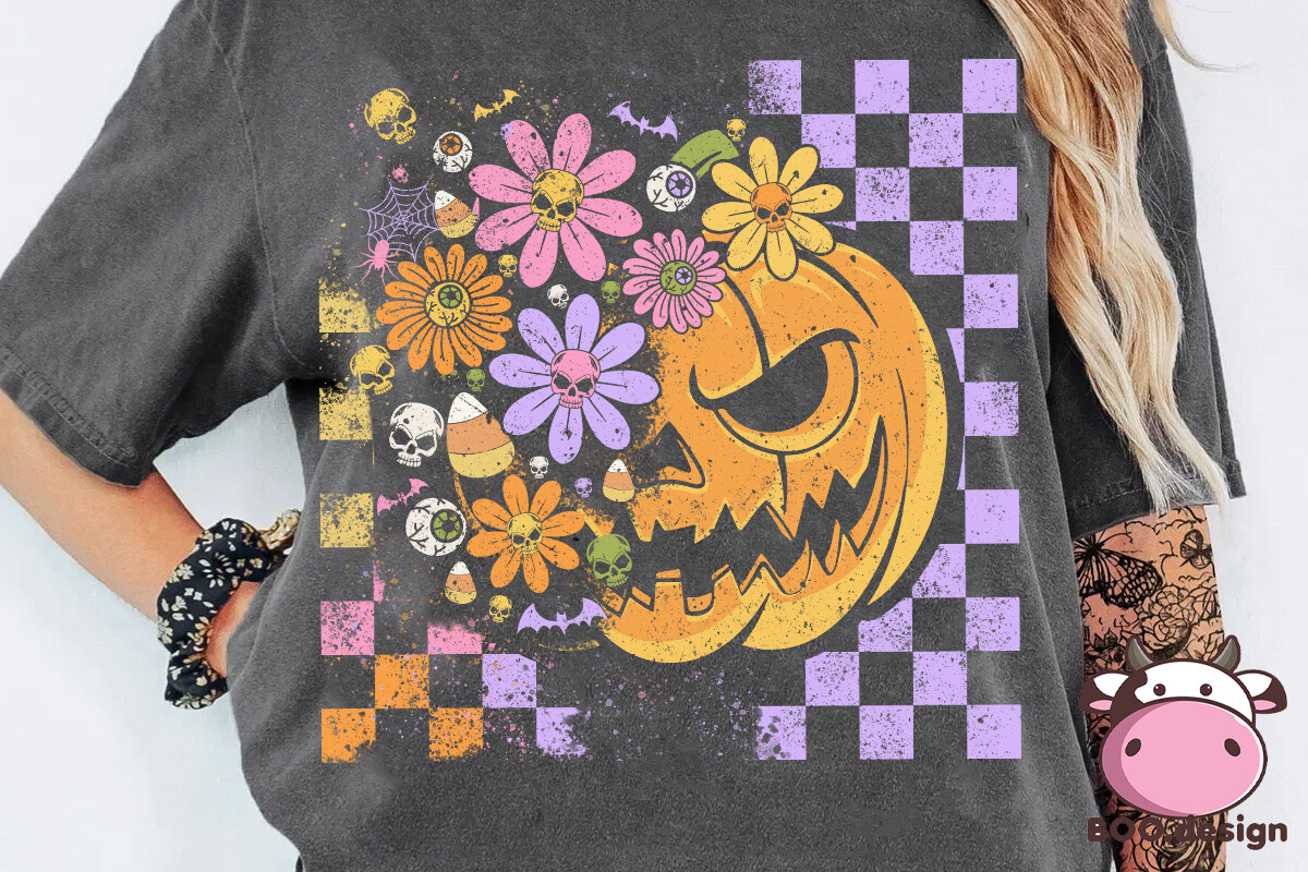 Floral Fall Pumpkin Halloween PNG Graphic by BOO.design · Creative Fabrica