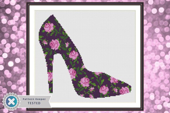 Floral High Heels Cross Stitch Pattern