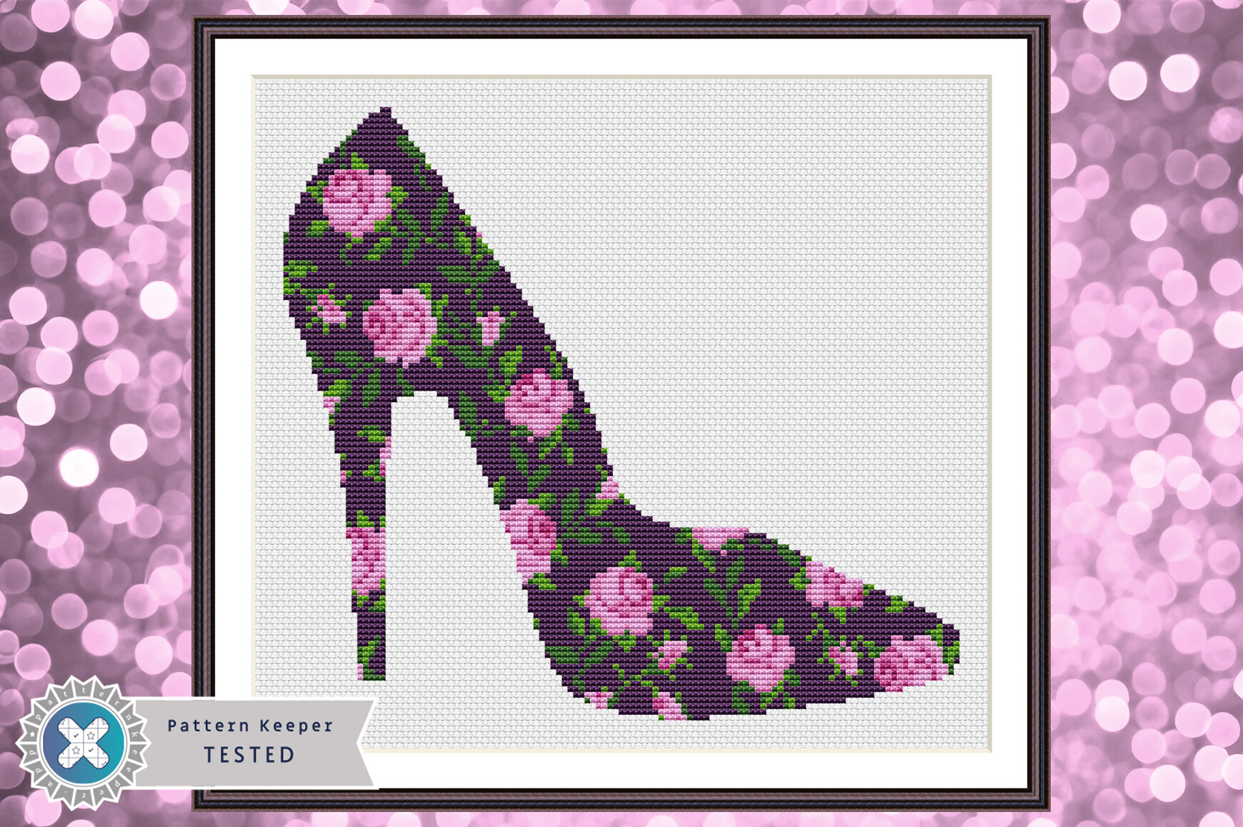 Floral High Heels Cross Stitch Pattern