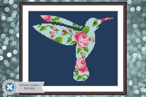 Floral Hummingbird Cross Stitch Pattern