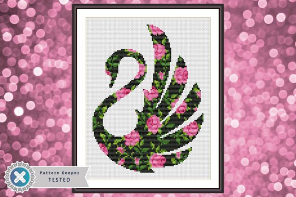 Floral Swan Cross Stitch Pattern PDF