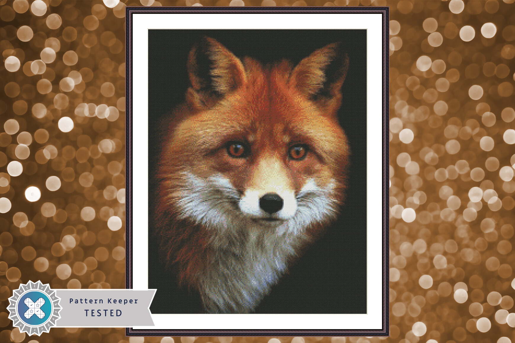 Fox Portrait Cross Stitch Pattern PDF