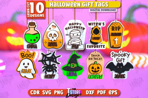 Halloween Laser-Cut Gift Tag Mega Bundle