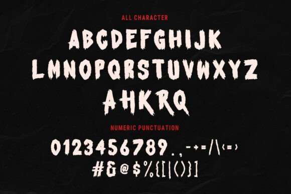 Krrraw Scary Font PNG with transparent background - Preview 6