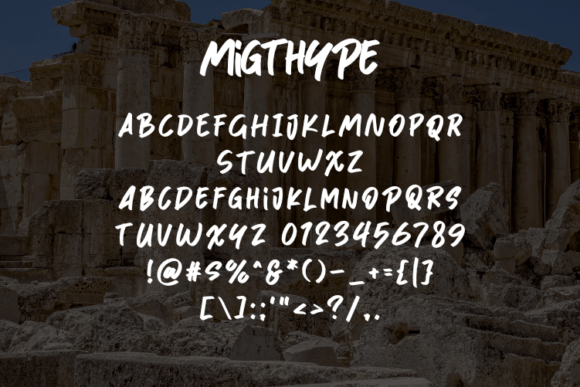 Migthype Font PNG with transparent background - Preview 1