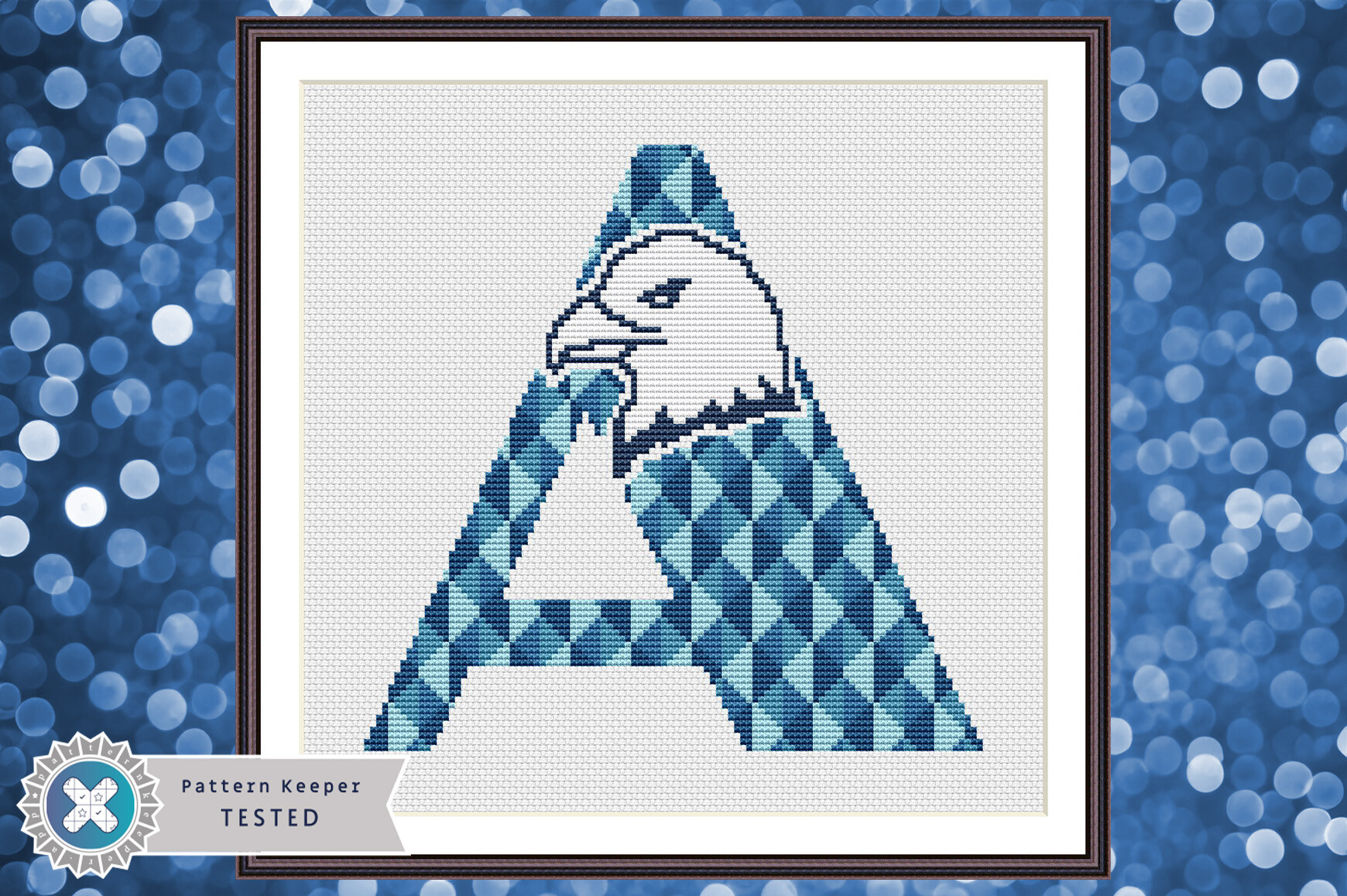 Monogram a Eagle Cross Stitch Pattern