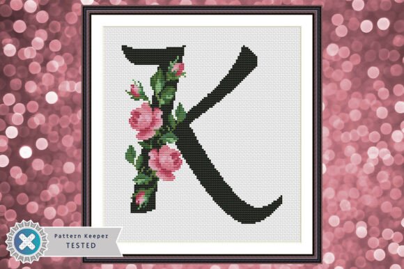 Monogram Letter K Cross Stitch Pattern