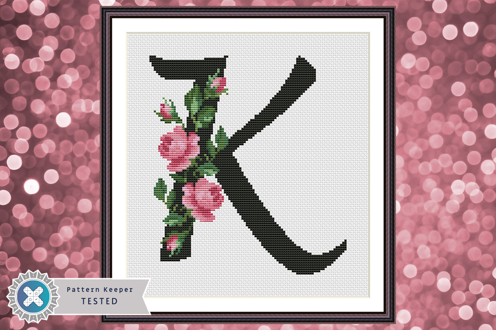 Monogram Letter K Cross Stitch Pattern