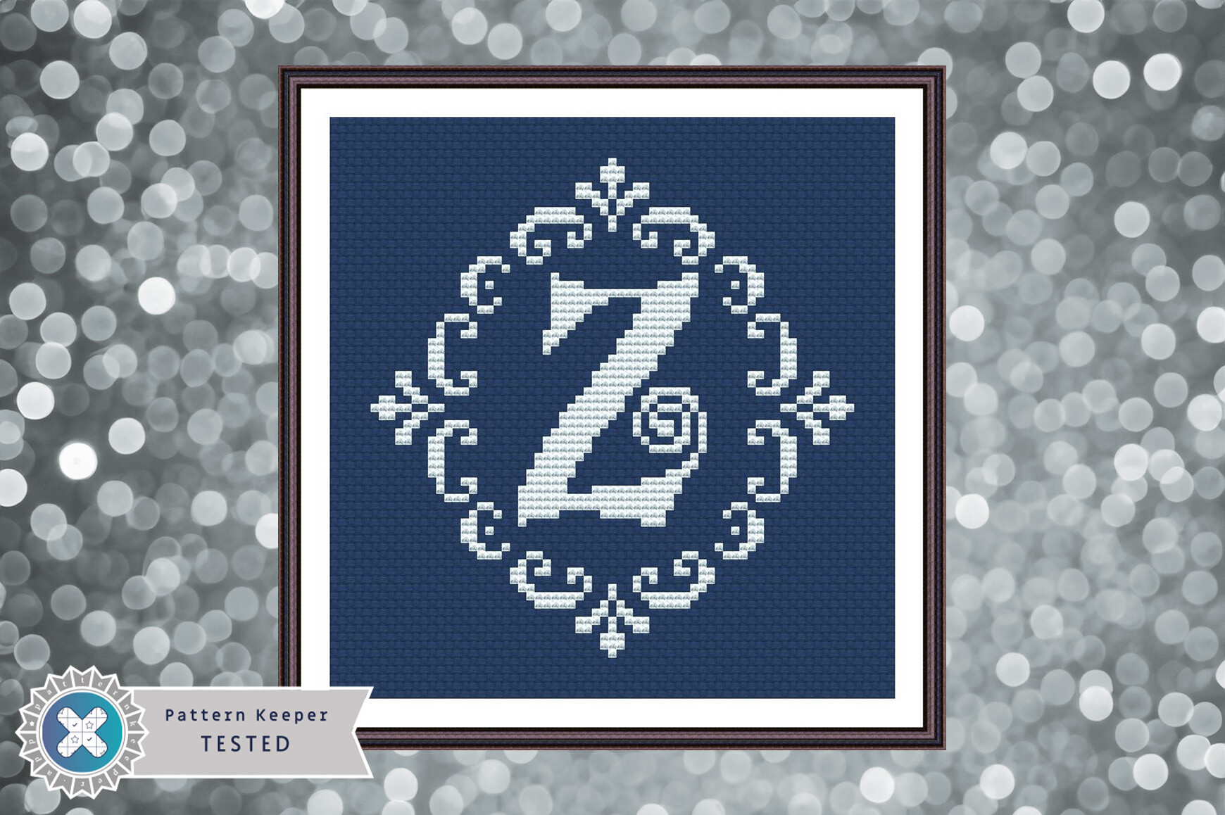 Monogram Letter Z Cross Stitch Pattern