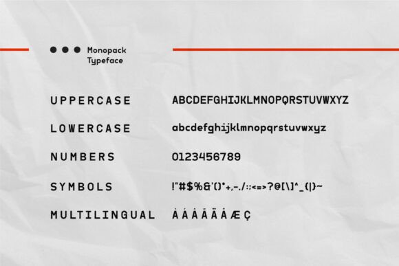 Monopack Regular Font PNG with transparent background - Preview 5