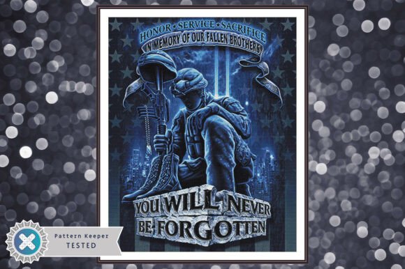 Patriotic Soldier Cross Stitch Pattern