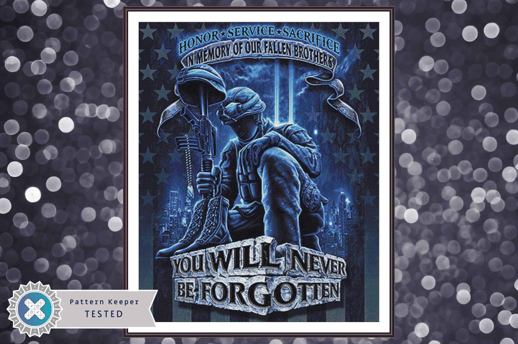 Patriotic Soldier Cross Stitch Pattern