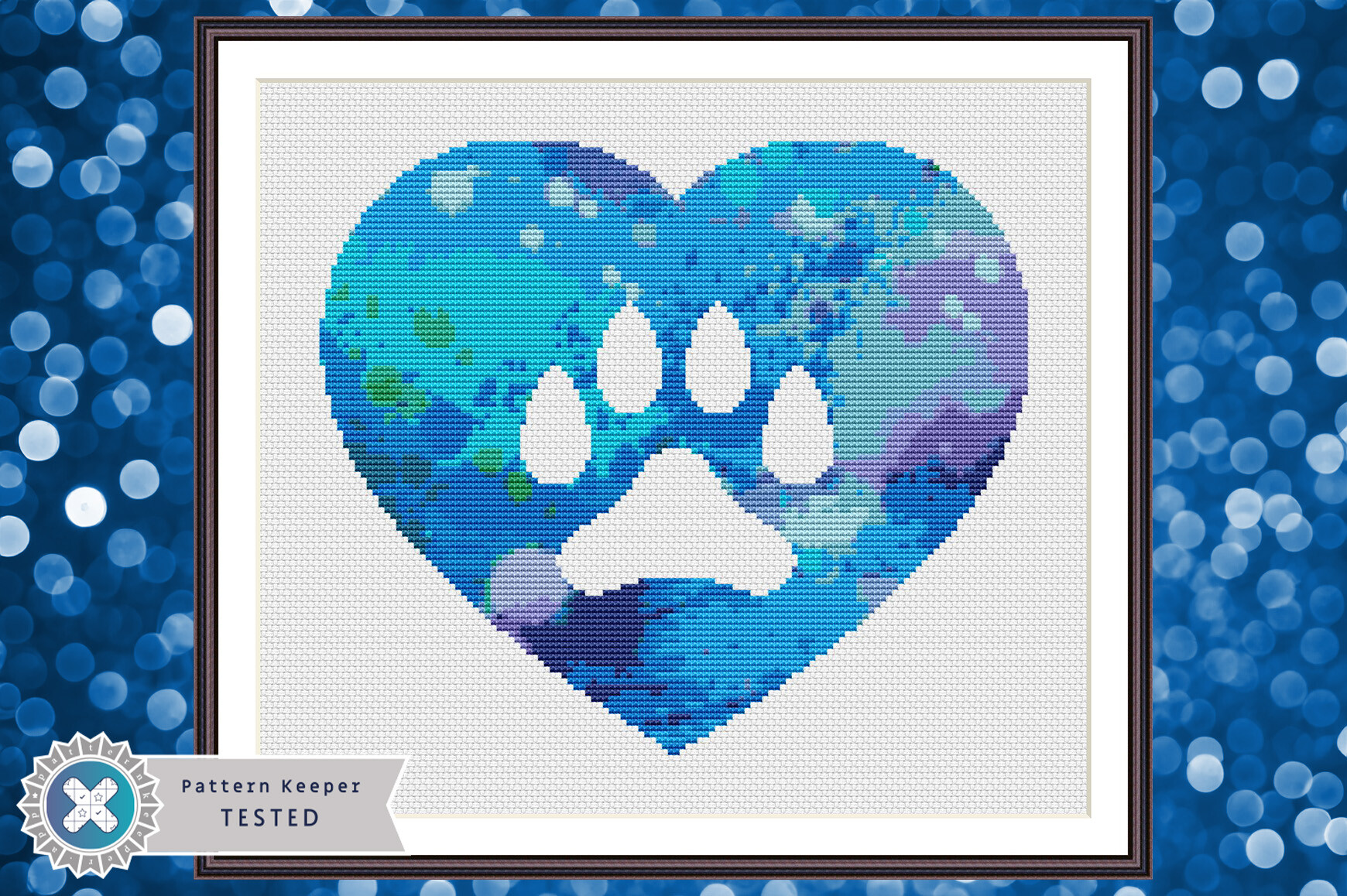 Paw Heart Cross Stitch Pattern PDF