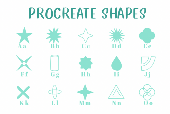 Procreate Shapes Font PNG with transparent background - Preview 1
