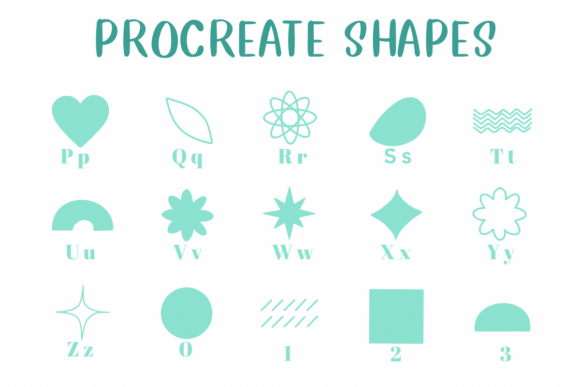 Procreate Shapes Font PNG with transparent background - Preview 2