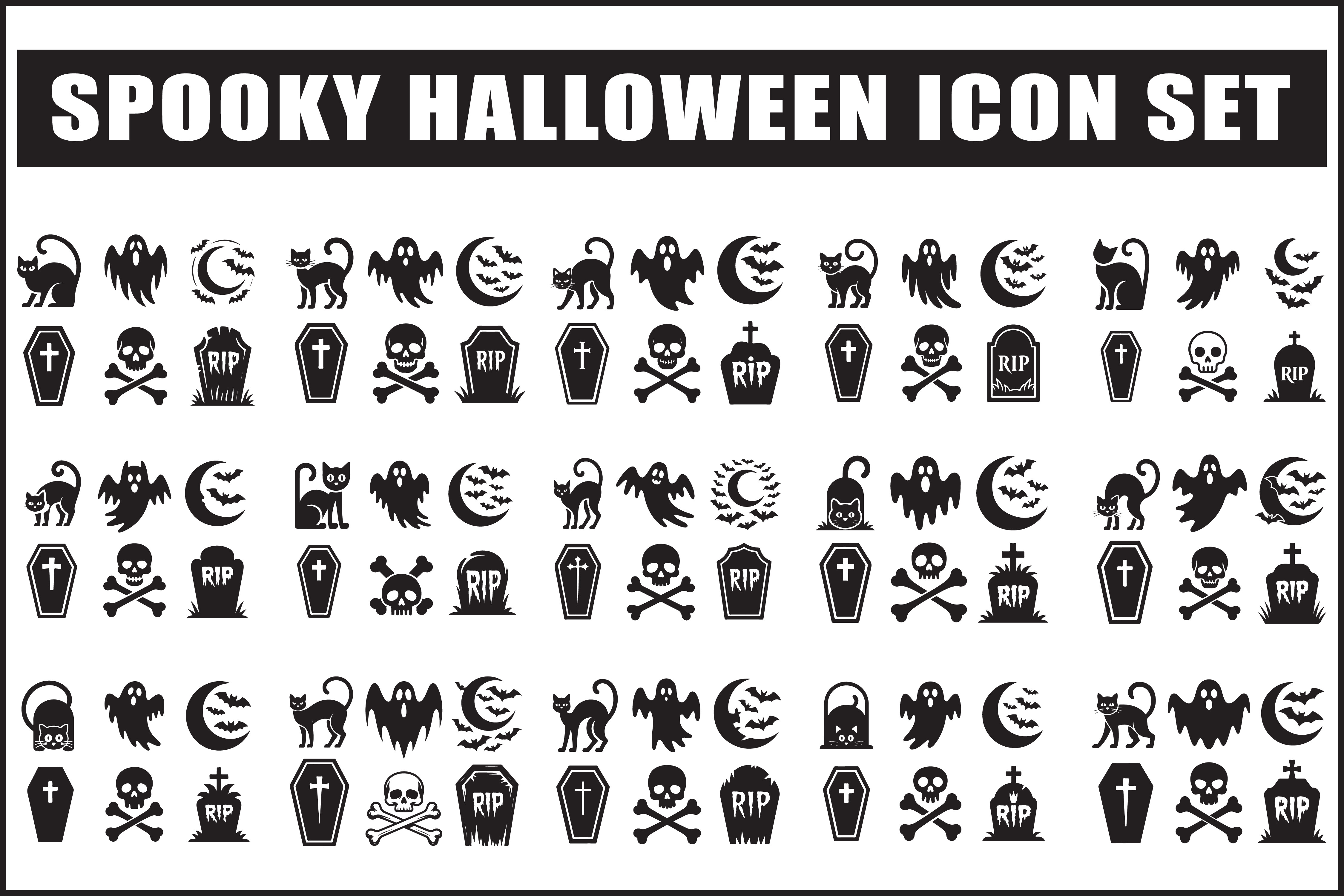 Spooky Halloween Icon Clipart Bundle Graphic by tshirtshops · Creative ...
