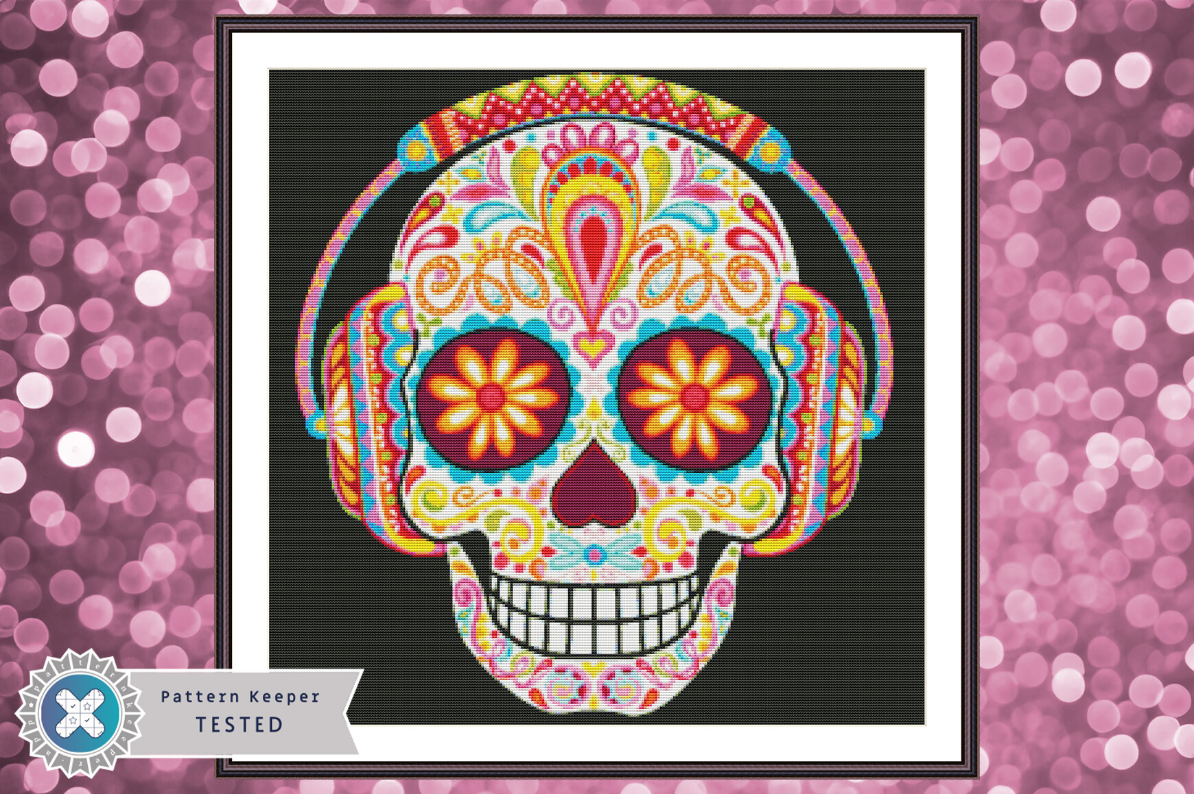 Sugar Skull Cross Stitch Pattern PDF