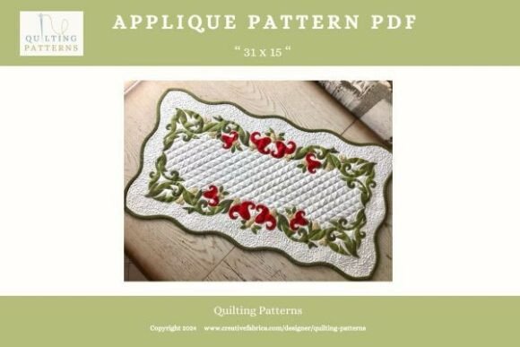 Table Runner Applique Quilt Pattern PDF