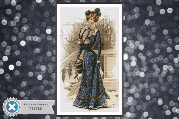 Victorian Fashion Cross Stitch Pattern